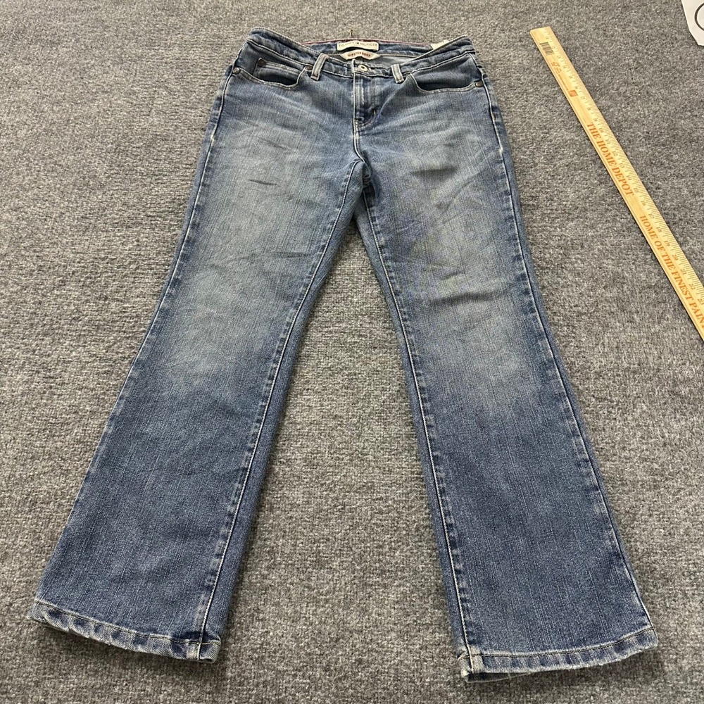Tommy Hilfiger Jeans Womens Size 2 Petite Blue Hipster Bootcut Low Rise Denim
